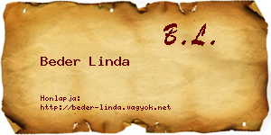 Beder Linda névjegykártya